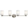 Joelson 4-Light Brushed Nickel Bathroom Vanity Light with Satin Etched Cased Opal Glass by KICHLER -Kichler Sales brushed nickel kichler vanity lighting 45924ni 64 1000