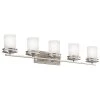 Hendrik 12 in. 5-Light Brushed Nickel Bathroom Vanity Light with Etched Glass Shade by KICHLER -Kichler Sales brushed nickel kichler vanity lighting 5085ni 64 1000