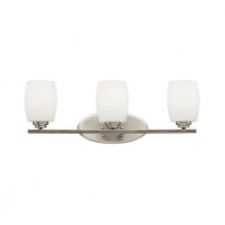 Eileen 10 in. 3-Light Brushed Nickel Bathroom Vanity Light with Etched Glass Shade by KICHLER