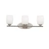 Eileen 3-Light Brushed Nickel Integrated LED Bathroom Vanity Light Bar with White Etched Glass by KICHLER