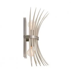 Baile 2-Light Greige and Brushed Nickel Hallway Wall Sconce by KICHLER -Kichler Sales brushed nickel kichler vanity lighting 52461ni 4f 1000