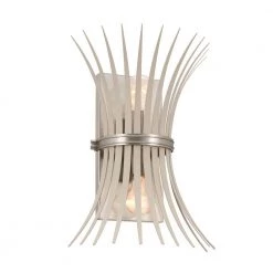 Baile 2-Light Greige and Brushed Nickel Hallway Wall Sconce by KICHLER