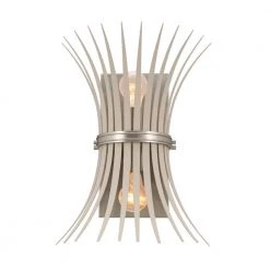 Baile 2-Light Greige and Brushed Nickel Hallway Wall Sconce by KICHLER -Kichler Sales brushed nickel kichler vanity lighting 52461ni c3 1000