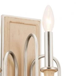 Karthe 3-Light Beech and Brushed Nickel Hallway Wall Sconce by KICHLER -Kichler Sales brushed nickel kichler vanity lighting 52473ni 1f 1000
