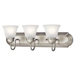 Independence 24 in. 3-Light Brushed Nickel Bathroom Vanity Light with Frosted Glass Shade by KICHLER -Kichler Sales brushed nickel kichler vanity lighting 5337nis c3 1000
