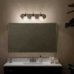 Independence 24 in. 3-Light Brushed Nickel Bathroom Vanity Light with Frosted Glass Shade by KICHLER -Kichler Sales brushed nickel kichler vanity lighting 5337nis fa 1000