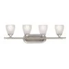 Ansonia 12 in. 4-Light Brushed Nickel Bathroom Vanity Light with Etched Glass Shade by KICHLER -Kichler Sales brushed nickel kichler vanity lighting 5449ni 64 1000