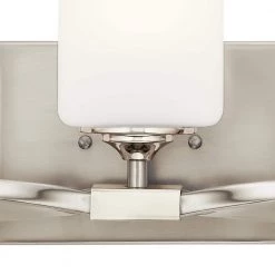Marette 3-Light Brushed Nickel Bathroom Vanity Light with Satin Etched Cased Opal Glass by KICHLER -Kichler Sales brushed nickel kichler vanity lighting 55002ni 1f 1000