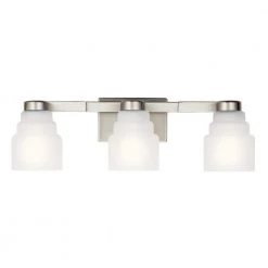 Vionnet 7 in. 3-Light Brushed Nickel Bathroom Vanity Light with Clear Glass Shade by KICHLER 11 Vionnet 7 in. 3-Light Brushed Nickel Bathroom Vanity Light with Clear Glass Shade by KICHLER -Kichler Sales brushed nickel kichler vanity lighting 55012ni 4f 1000