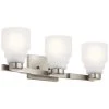 Vionnet 7 in. 3-Light Brushed Nickel Bathroom Vanity Light with Clear Glass Shade by KICHLER -Kichler Sales brushed nickel kichler vanity lighting 55012ni 64 1000