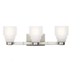 Vionnet 7 in. 3-Light Brushed Nickel Bathroom Vanity Light with Clear Glass Shade by KICHLER 10 Vionnet 7 in. 3-Light Brushed Nickel Bathroom Vanity Light with Clear Glass Shade by KICHLER -Kichler Sales brushed nickel kichler vanity lighting 55012ni c3 1000