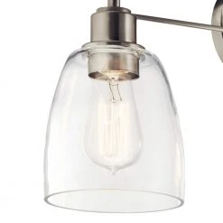 Meller 24.25 in. 3-Light Brushed Nickel Bathroom Vanity Light with Clear Glass by KICHLER -Kichler Sales brushed nickel kichler vanity lighting 55102ni 1f 1000