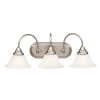 Telford 12 in. 3-Light Brushed Nickel Bathroom Vanity Light with Frosted Glass Shade by KICHLER -Kichler Sales brushed nickel kichler vanity lighting 5993ni 64 1000