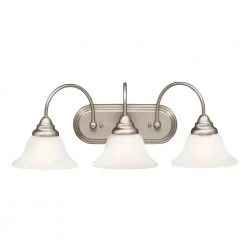 Telford 12 in. 3-Light Brushed Nickel Bathroom Vanity Light with Frosted Glass Shade by KICHLER