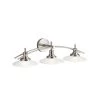 Structures 3-Light Brushed Nickel Bathroom Vanity Light with Satin Etched Glass by KICHLER -Kichler Sales brushed nickel kichler vanity lighting 6463ni 64 1000