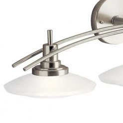 Structures 3-Light Brushed Nickel Bathroom Vanity Light with Satin Etched Glass by KICHLER -Kichler Sales brushed nickel kichler vanity lighting 6463ni c3 1000