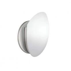 Swiss Passport 1-Light Brushed Nickel Bathroom Indoor Wall Sconce with Satin Etched Cased Opal Glass Shade by KICHLER