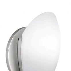 Swiss Passport 1-Light Brushed Nickel Bathroom Indoor Wall Sconce with Satin Etched Cased Opal Glass Shade by KICHLER -Kichler Sales brushed nickel kichler vanity lighting 6520ni c3 1000