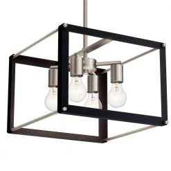 Chatwin 4-Light Brushed Nickel with Black Rectangular Pendant with Cube Shade by KICHLER -Kichler Sales brushed nickel with black kichler chandeliers 82387 c3 1000