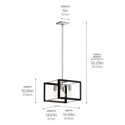 Chatwin 4-Light Brushed Nickel with Black Rectangular Pendant with Cube Shade by KICHLER -Kichler Sales brushed nickel with black kichler chandeliers 82387 fa 1000