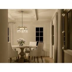 Bolson 5-Light Brushed Nickel with Distressed Antique White Accent Chandelier with Clear Seeded Glass Shades by KICHLER 17 Bolson 5-Light Brushed Nickel with Distressed Antique White Accent Chandelier with Clear Seeded Glass Shades by KICHLER -Kichler Sales brushed nickel with distressed antique white kichler chandeliers 82383 76 1000