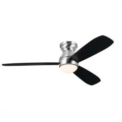 Bead 54 in. Integrated LED Indoor Brushed Stainless Steel Flush Mount Ceiling Fan with Remote by KICHLER 15 Bead 54 in. Integrated LED Indoor Brushed Stainless Steel Flush Mount Ceiling Fan with Remote by KICHLER -Kichler Sales brushed stainless steel kichler ceiling fans with lights 300315bss 1f 1000