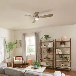 Bead 54 in. Integrated LED Indoor Brushed Stainless Steel Flush Mount Ceiling Fan with Remote by KICHLER 19 Bead 54 in. Integrated LED Indoor Brushed Stainless Steel Flush Mount Ceiling Fan with Remote by KICHLER -Kichler Sales brushed stainless steel kichler ceiling fans with lights 300315bss 31 1000