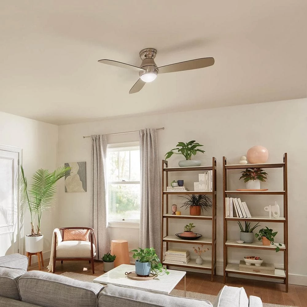 Bead 54 in. Integrated LED Indoor Brushed Stainless Steel Flush Mount Ceiling Fan with Remote by KICHLER 11 Bead 54 in. Integrated LED Indoor Brushed Stainless Steel Flush Mount Ceiling Fan with Remote by KICHLER - Image 9