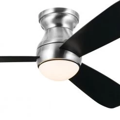 Bead 54 in. Integrated LED Indoor Brushed Stainless Steel Flush Mount Ceiling Fan with Remote by KICHLER 16 Bead 54 in. Integrated LED Indoor Brushed Stainless Steel Flush Mount Ceiling Fan with Remote by KICHLER -Kichler Sales brushed stainless steel kichler ceiling fans with lights 300315bss 44 1000