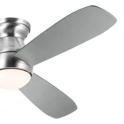 Bead 54 in. Integrated LED Indoor Brushed Stainless Steel Flush Mount Ceiling Fan with Remote by KICHLER 14 Bead 54 in. Integrated LED Indoor Brushed Stainless Steel Flush Mount Ceiling Fan with Remote by KICHLER -Kichler Sales brushed stainless steel kichler ceiling fans with lights 300315bss 4f 1000