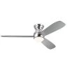 Bead 54 in. Integrated LED Indoor Brushed Stainless Steel Flush Mount Ceiling Fan with Remote by KICHLER -Kichler Sales brushed stainless steel kichler ceiling fans with lights 300315bss 64 1000