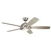 Geno 54 in. Integrated LED Indoor Brushed Stainless Steel Downrod Mount Ceiling Fan with Light Kit and Remote Control by KICHLER -Kichler Sales brushed stainless steel kichler ceiling fans with lights 330001bss 64 1000