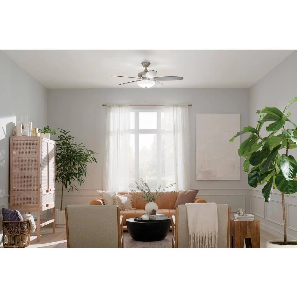 Renew Select 52 in. LED Indoor Brushed Stainless Steel Dual Mount Ceiling Fan with Pull Chain by KICHLER 9 Renew Select 52 in. LED Indoor Brushed Stainless Steel Dual Mount Ceiling Fan with Pull Chain by KICHLER - Image 7