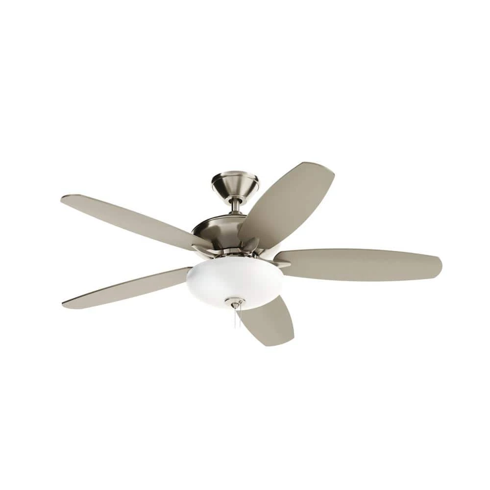 Renew Select 52 in. LED Indoor Brushed Stainless Steel Dual Mount Ceiling Fan with Pull Chain by KICHLER 3 Renew Select 52 in. LED Indoor Brushed Stainless Steel Dual Mount Ceiling Fan with Pull Chain by KICHLER