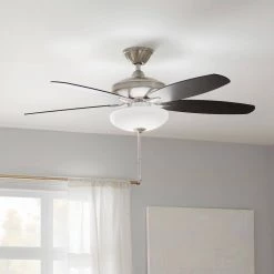 Renew Select 52 in. LED Indoor Brushed Stainless Steel Dual Mount Ceiling Fan with Pull Chain by KICHLER 19 Renew Select 52 in. LED Indoor Brushed Stainless Steel Dual Mount Ceiling Fan with Pull Chain by KICHLER -Kichler Sales brushed stainless steel kichler ceiling fans with lights 330161bss 76 1000