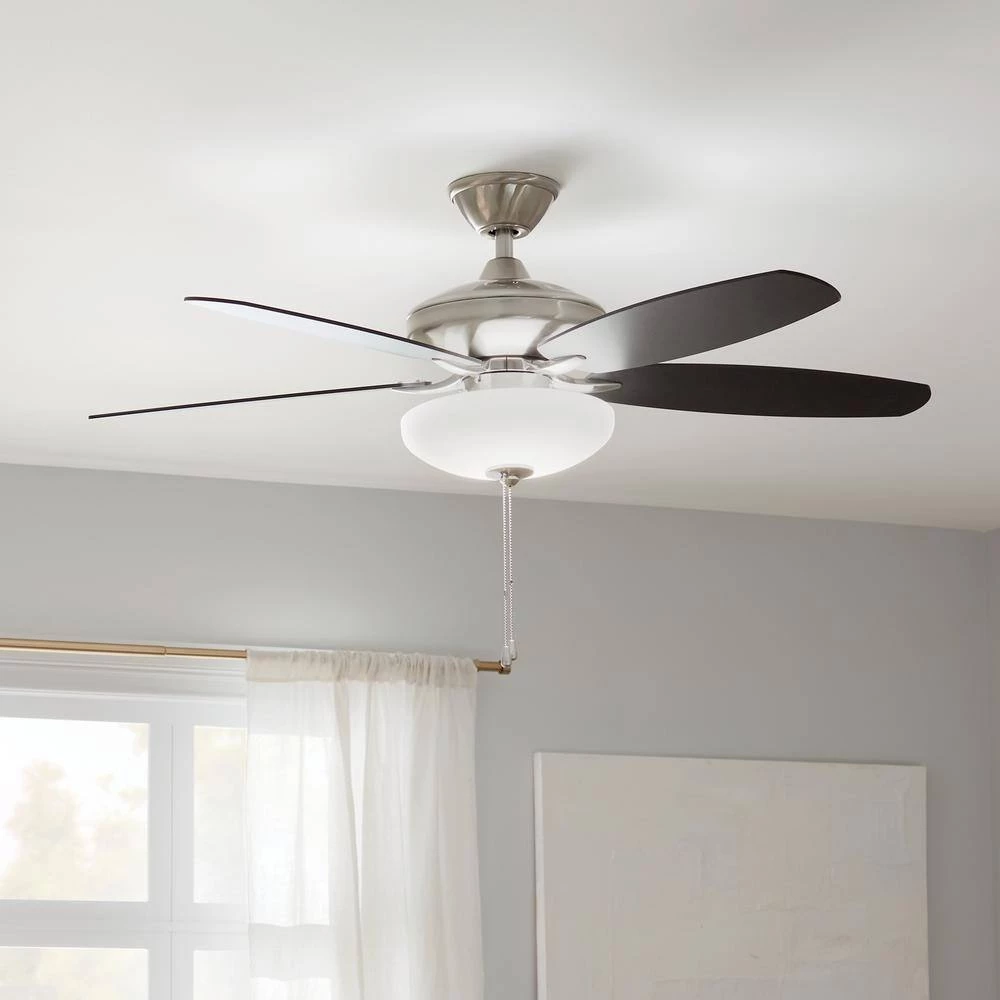 Renew Select 52 in. LED Indoor Brushed Stainless Steel Dual Mount Ceiling Fan with Pull Chain by KICHLER 11 Renew Select 52 in. LED Indoor Brushed Stainless Steel Dual Mount Ceiling Fan with Pull Chain by KICHLER - Image 9