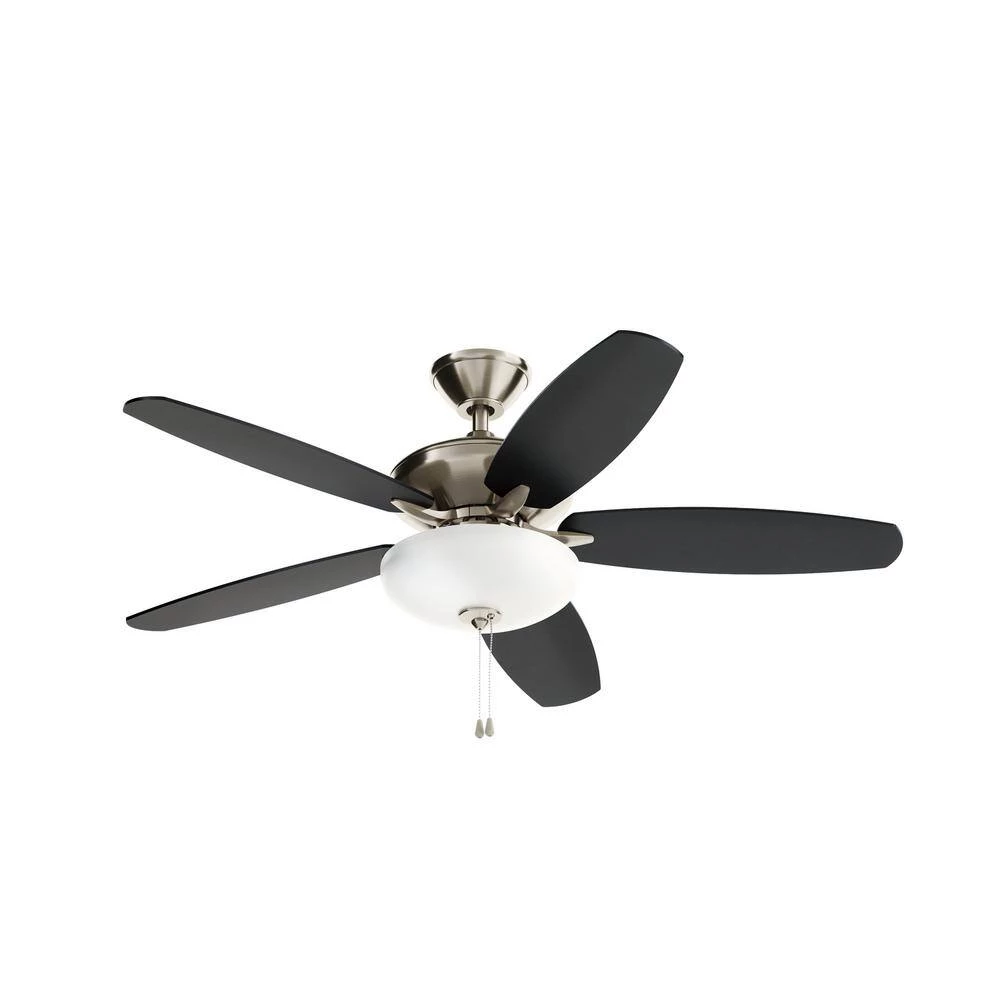 Renew Select 52 in. LED Indoor Brushed Stainless Steel Dual Mount Ceiling Fan with Pull Chain by KICHLER 6 Renew Select 52 in. LED Indoor Brushed Stainless Steel Dual Mount Ceiling Fan with Pull Chain by KICHLER - Image 4