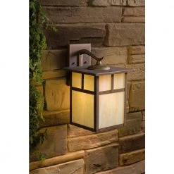 Alameda 11.5 in. 1-Light Canyon View Outdoor Light Wall Sconce with Honey Opalescent Glass (1-Pack) by KICHLER -Kichler Sales canyon view kichler outdoor sconces 9651cv 44 1000