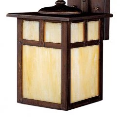 Alameda 11.5 in. 1-Light Canyon View Outdoor Light Wall Sconce with Honey Opalescent Glass (1-Pack) by KICHLER -Kichler Sales canyon view kichler outdoor sconces 9651cv 4f 1000