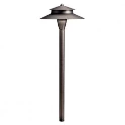 8.5 in. 12V Centennial Brass Low Voltage Weather Resistant Path Light with No Bulbs Included by KICHLER