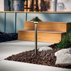 12V Centennial Brass Low Voltage Weather Resistant Stepped Dome Path Light with No Bulbs Included by KICHLER -Kichler Sales centennial brass kichler path lights 15505cbr 31 1000