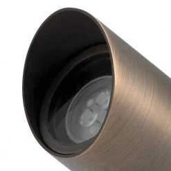 Adjustable Cowl 12-Volt Centennial Brass Low Voltage Outdoor Weather Resistant Drop-In Spotlight with No Bulbs Included by KICHLER -Kichler Sales centennial brass kichler spotlights 15485cbr 1f 1000