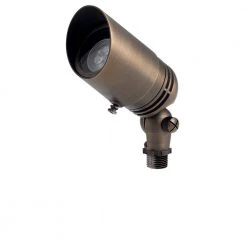 Adjustable Cowl 12-Volt Centennial Brass Low Voltage Outdoor Weather Resistant Drop-In Spotlight with No Bulbs Included by KICHLER