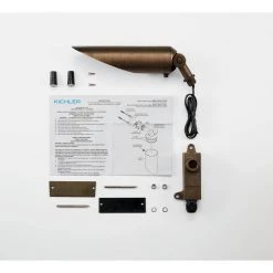 Long Cowl 12-Volt Centennial Brass Low Voltage Outdoor Weather Resistant Drop-In Spotlight with No Bulbs Included by KICHLER -Kichler Sales centennial brass kichler spotlights 15494cbr 4f 1000