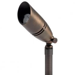 Fixed Socket 12-Volt Centennial Brass Low Voltage Outdoor Weather Resistant Drop-In Spotlight with No Bulbs Included by KICHLER -Kichler Sales centennial brass kichler spotlights 15517cbr 44 1000