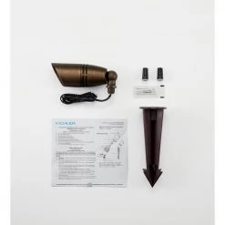 Fixed Socket 12-Volt Centennial Brass Low Voltage Outdoor Weather Resistant Drop-In Spotlight with No Bulbs Included by KICHLER -Kichler Sales centennial brass kichler spotlights 15517cbr 4f 1000