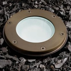 MR16 Centennial Brass 12-Volt Low Voltage Weather Resistant Well Light Drop-In Frosted Lens with No Bulbs Included by KICHLER -Kichler Sales centennial brass kichler well lights 15481cbr 44 1000
