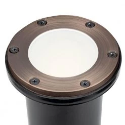 MR16 Centennial Brass 12-Volt Low Voltage Weather Resistant Well Light Drop-In Frosted Lens with No Bulbs Included by KICHLER -Kichler Sales centennial brass kichler well lights 15481cbr c3 1000