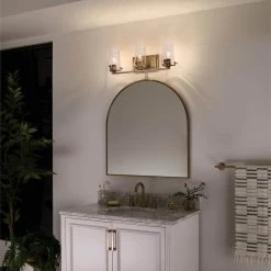 Alton 24 in. 3-Light Champagne Bronze Bathroom Vanity Light with Clear Seeded Glass by KICHLER -Kichler Sales champagne bronze kichler vanity lighting 45297cpz 76 1000