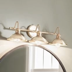 Clyde 26.5 in. 3-Light Champagne Bronze Bathroom Vanity Light by KICHLER -Kichler Sales champagne bronze kichler vanity lighting 45945cpz 76 1000
